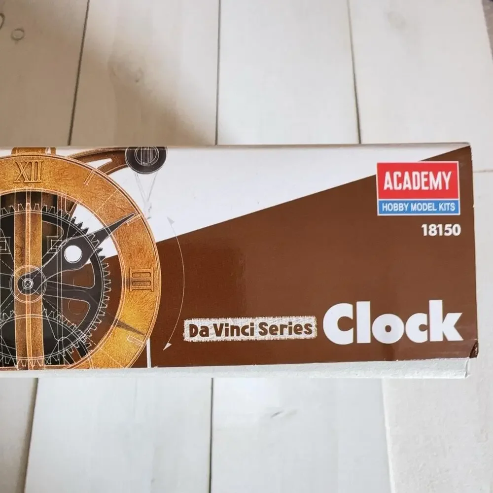 Academy Da Vinci Series Clock Plastic Model Kit Brown Working Pendulum 18150